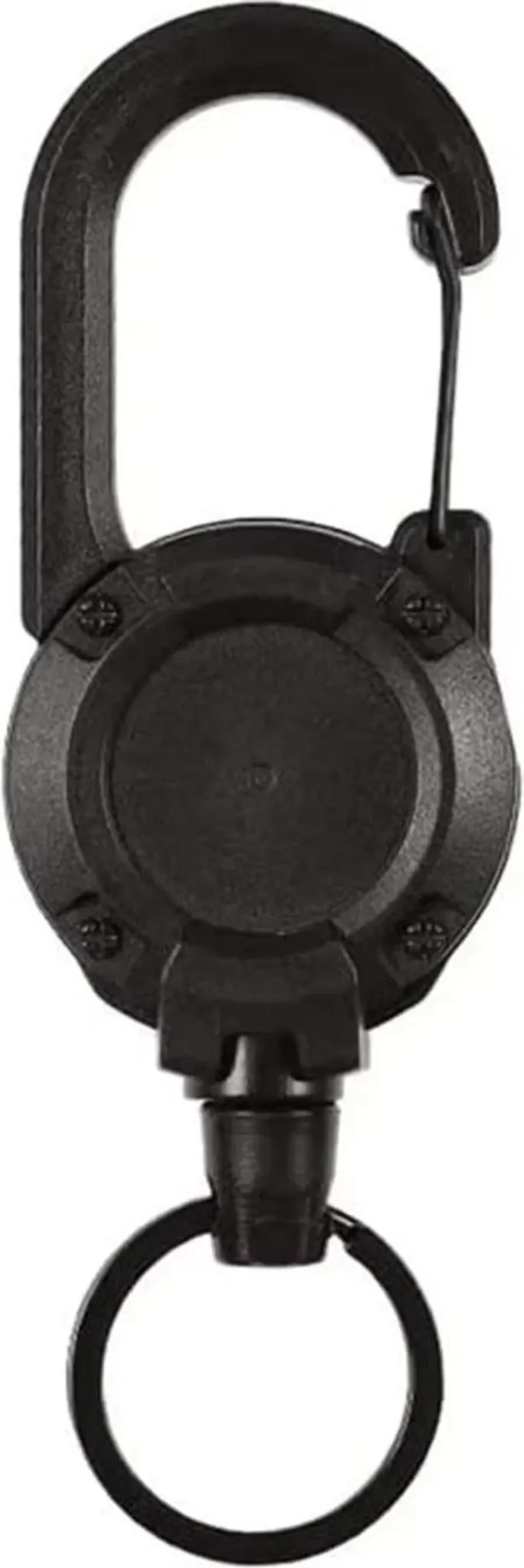 Karabiner mit aufrollbarem Seil – Schwarz